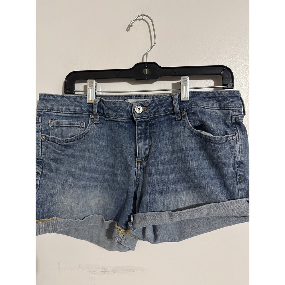 Charlotte Russe Womens Size 12 Denim Cuffed Jean Shorts Medium Wash Blue